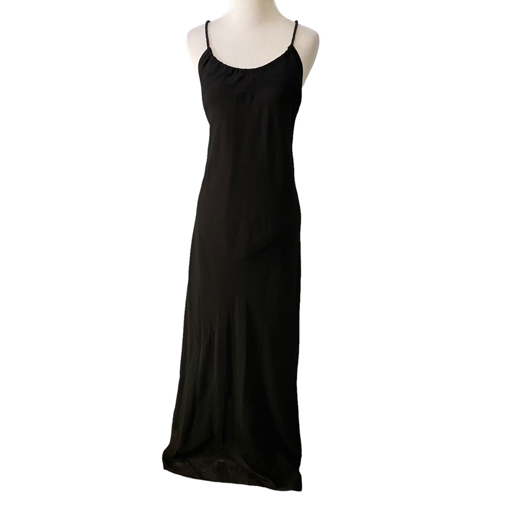 Victorias Secret Black Maxi Gown Tassel Rope Pace zip Back 4 - Picture 7 of 15